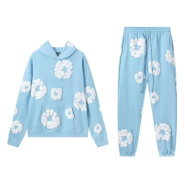 Denim Tears Scrunchie Hoodie and Joggers Set Cloud Scrunchie Print