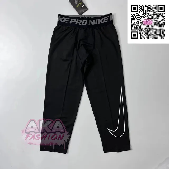 Nike Pro Compression Tights Black with White Swoosh