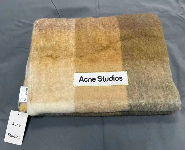 Acne Studios Checkered Scarf Ombre Wool Blend