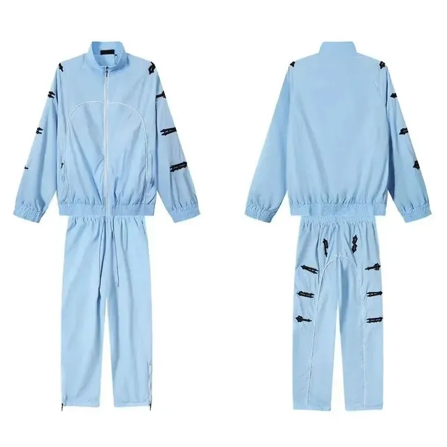 Gallery Dept. Track Suit Light Blue with Black Appliqué