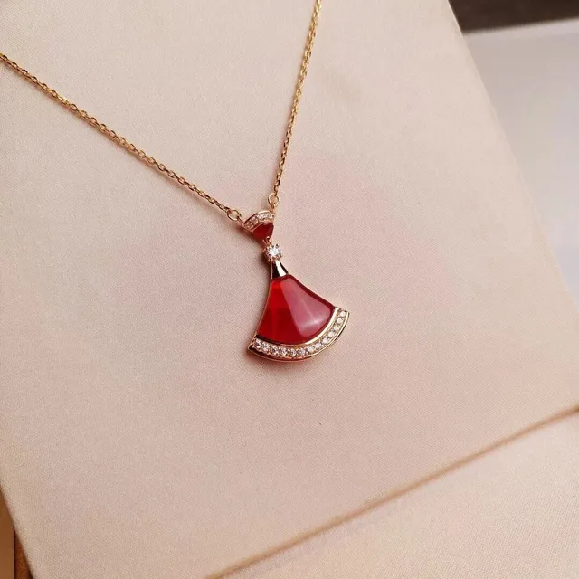 Bulgari Serpenti Fan Pendant Red Agate with Diamonds