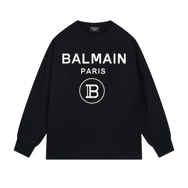 Balmain Logo Long-Sleeve Tee Bold Logo Print