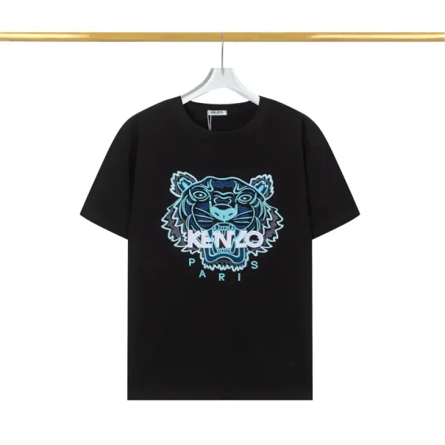 Kenzo Tiger Embroidered Tee Blue Tiger Logo