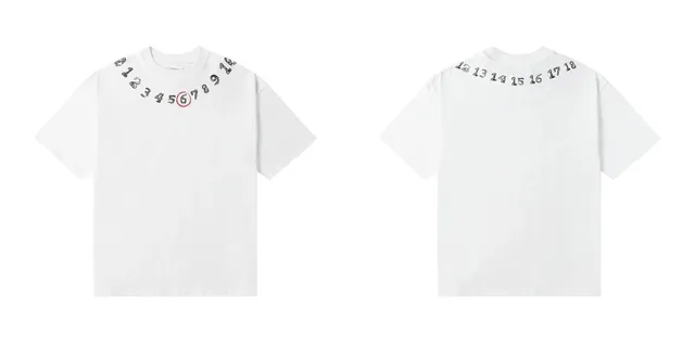 Maison Margiela Number Print Tee 0-18 Numeric Collar