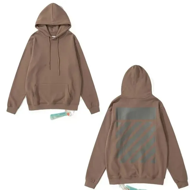 Off-White Zip-Up Hoodie Diagonal Stripe