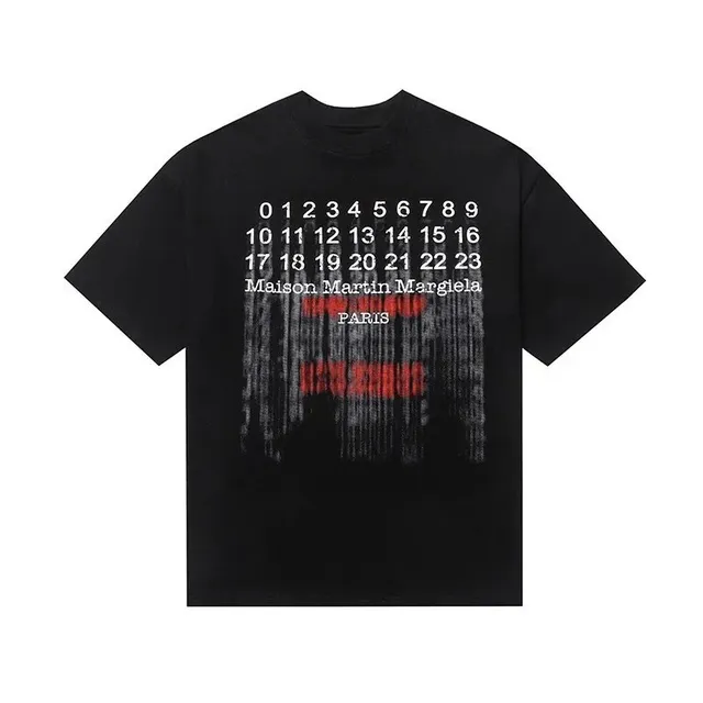 Maison Margiela Number Print T-Shirt Barcode Graphic