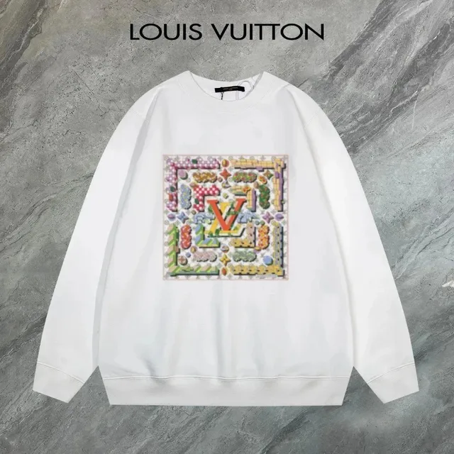Louis Vuitton Crewneck Sweatshirt Multicolor Patchwork LV Print