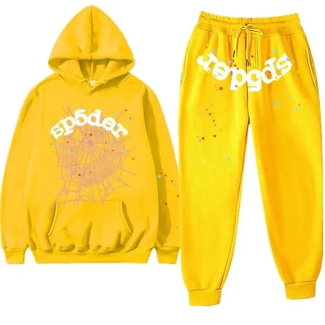 Sp5der Hoodie and Joggers Set Spider Web Print
