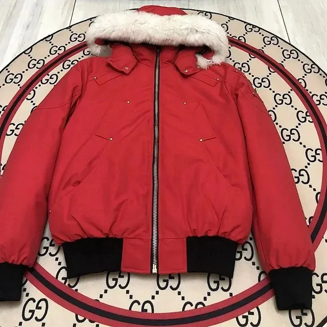Gucci Puffer Jacket Fur-Trimmed Hood