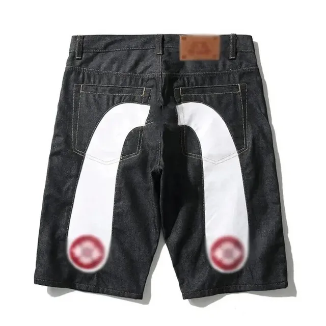 Evisu Denim Shorts Signature Back Pocket Print