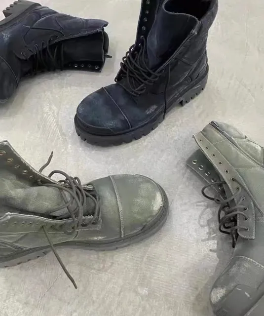 Dr. Martens Combat Boot Distressed Leather