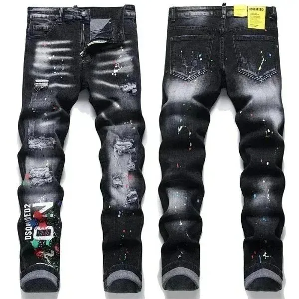 Dsquared2 Distressed Paint-Splatter Jeans Paint Splatter
