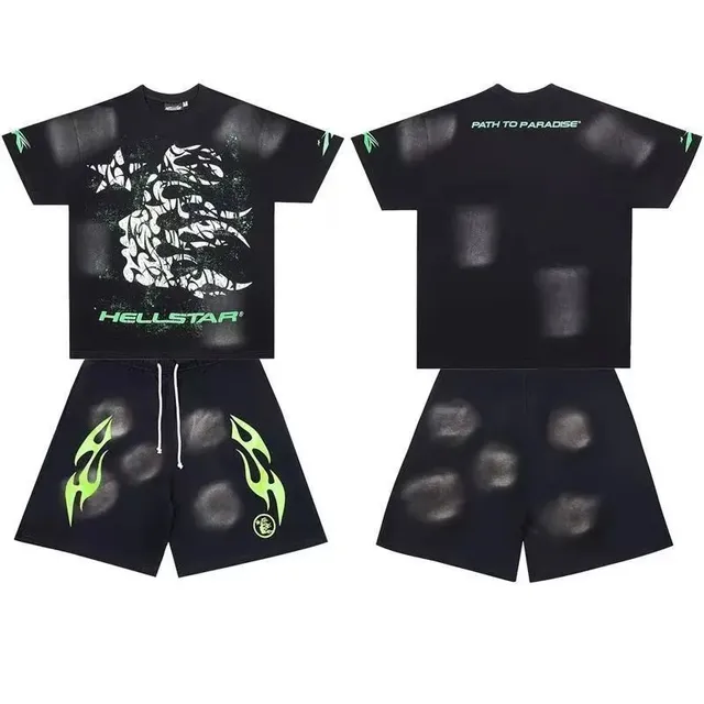 Hellstar Shorts Set Flame Print