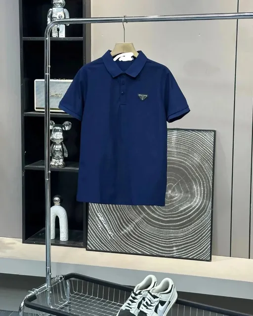 Prada Polo Shirt Triangle Logo