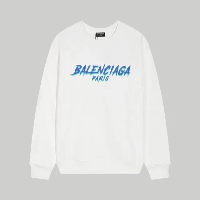 Balenciaga Crewneck Sweatshirt Blue Logo Print