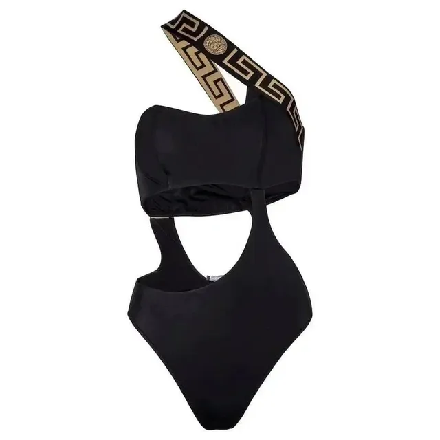 Versace One-Shoulder Cutout Swimsuit
