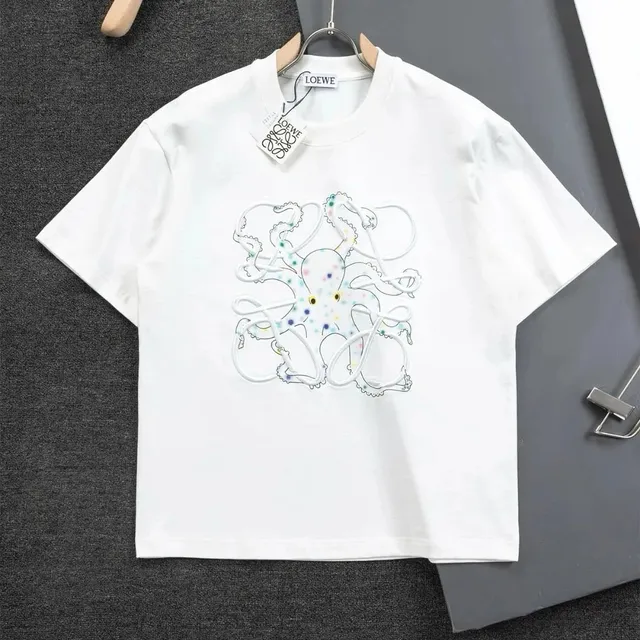 Loewe Octopus Graphic Tee Embroidered Octopus
