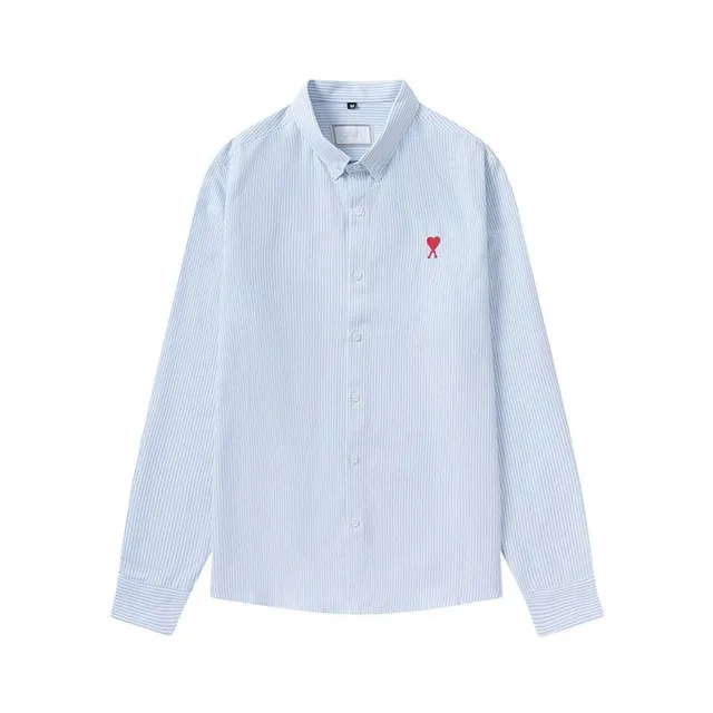 Amiri Button-Up Shirt Striped with Heart Logo
