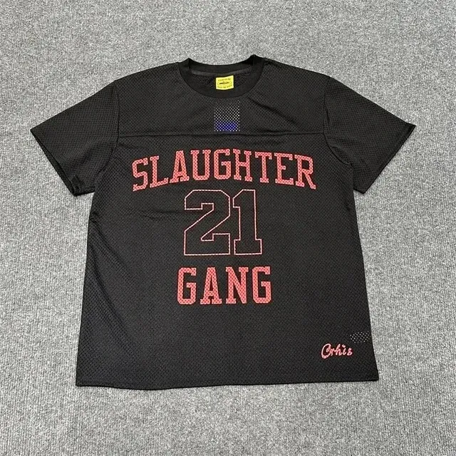 Corteiz Slaughter Gang Mesh Tee Black with Red Graphic