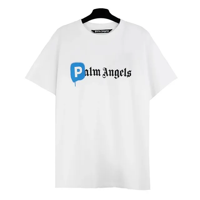 Palm Angels Graphic Tee Blue Logo Print