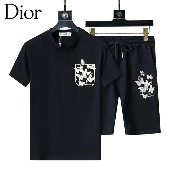 Dior Butterfly Print Set Embroidered Logo