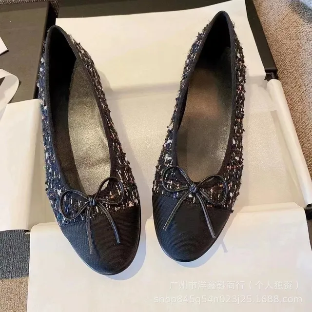 Chanel Ballerina Flats Tweed Bow