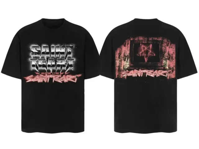 Saint Laurent Graphic T-Shirt Distressed Logo Print