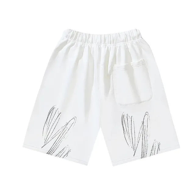 Drawstring Shorts Sketch Print