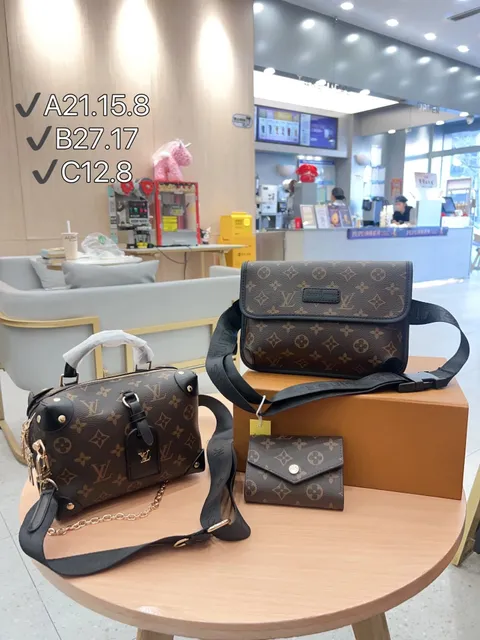 Louis Vuitton Monogram Canvas Bag Set Classic Brown Monogram