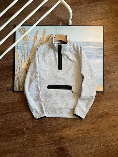Quarter-Zip Pullover Heather Grey with Black Accents