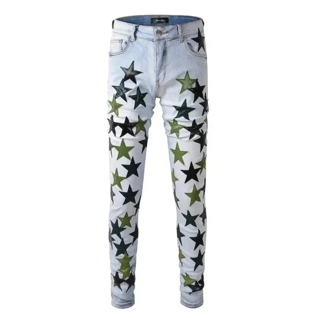 Amiri Star Print Jeans Oversized Star Patch