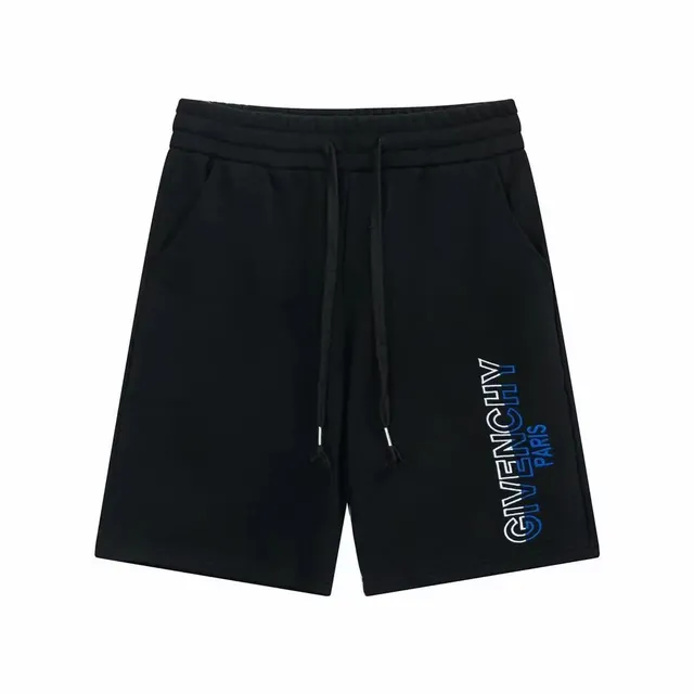 Givenchy Logo-Print Shorts Blue Embroidered Logo