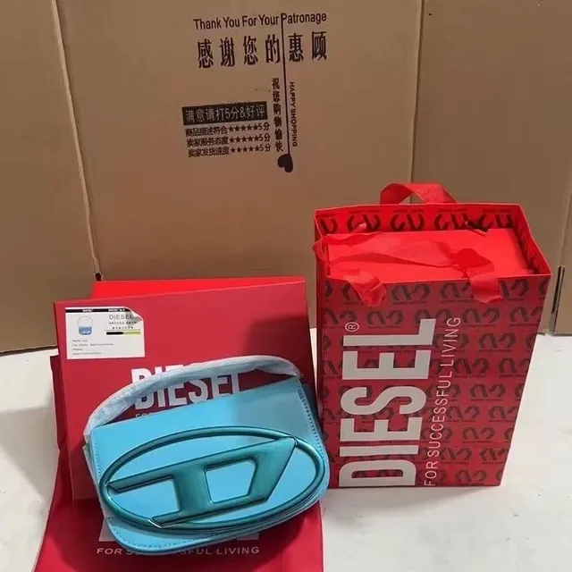 Diesel Logo Mini Bag Metallic Teal