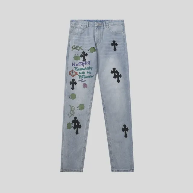 Chrome Hearts Slim Fit Jeans No Stylist Patchwork