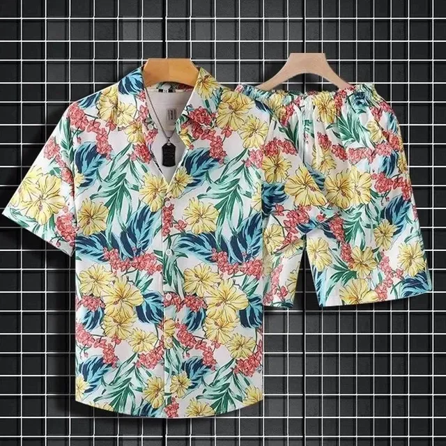 Floral Camp Shirt and Shorts Set Tropical Print