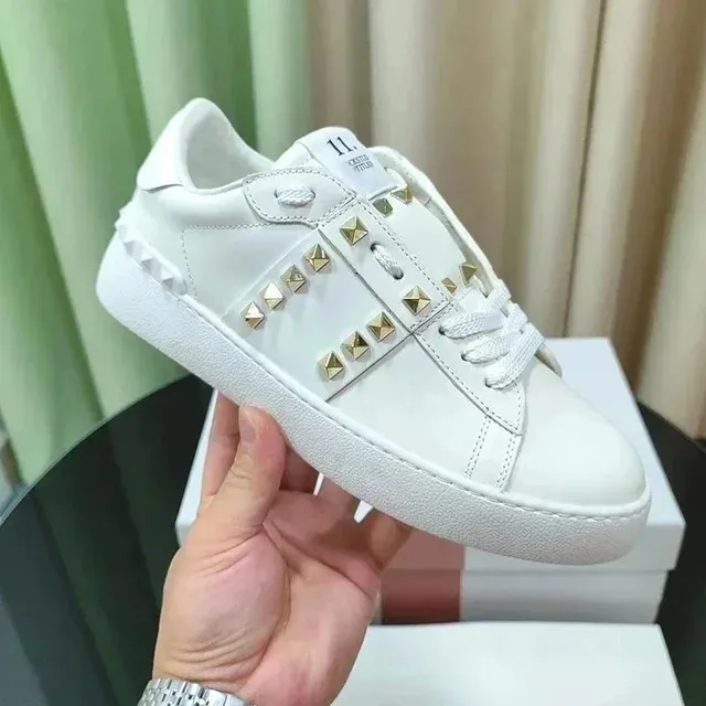 Valentino Rockstud Sneaker Gold Studs