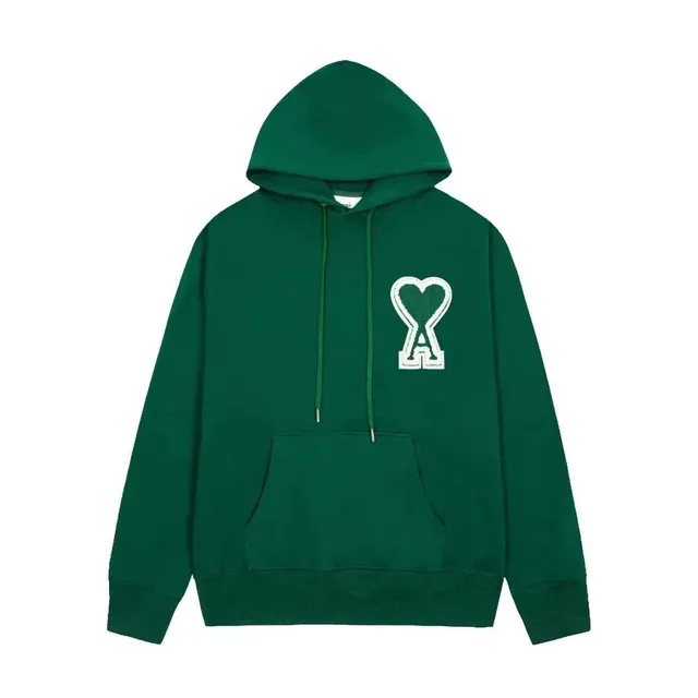 AMI Paris Heart Logo Hoodie Embroidered Heart A