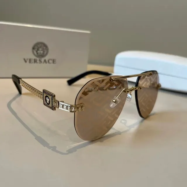 Versace Aviator Sunglasses Medusa Logo Print