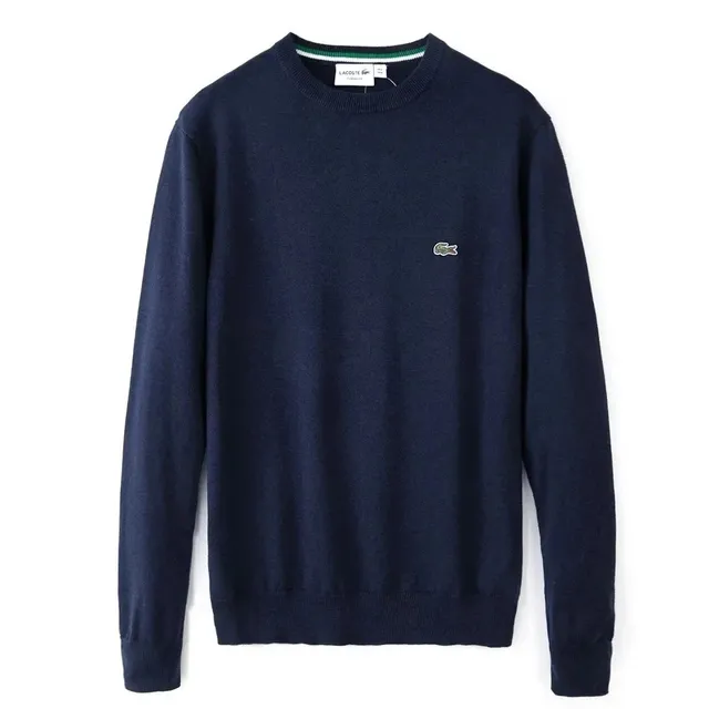 Lacoste Crewneck Sweater Classic Croc Logo Navy