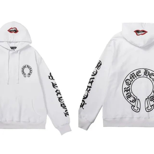 Chrome Hearts Hooded Sweatshirt Lips and Cross Logo