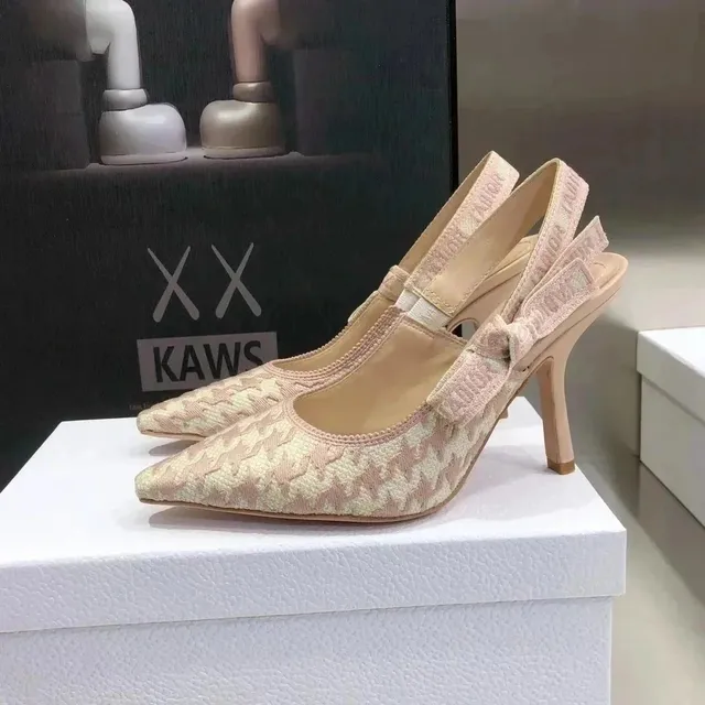 KAWS Dior J'adior Slingback Houndstooth Jacquard
