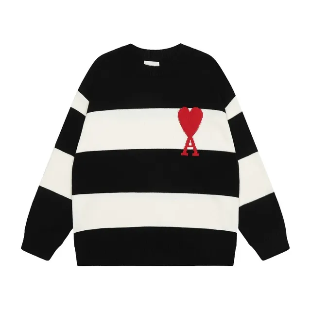 Amiri Striped Knit Sweater Heart Logo