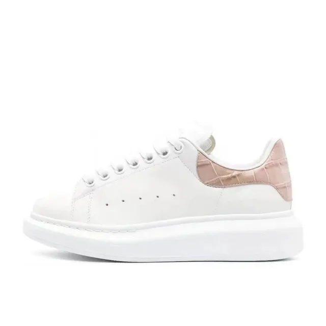 Alexander McQueen Oversized Sneaker White with Croc-Embossed Heel