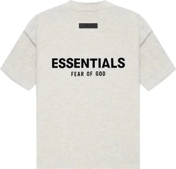 Fear of God Essentials Essentials Tee Heather Grey Logo Back