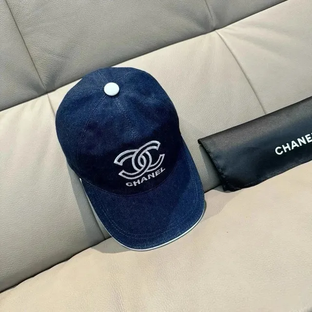 Chanel Baseball Cap Denim with CC Logo