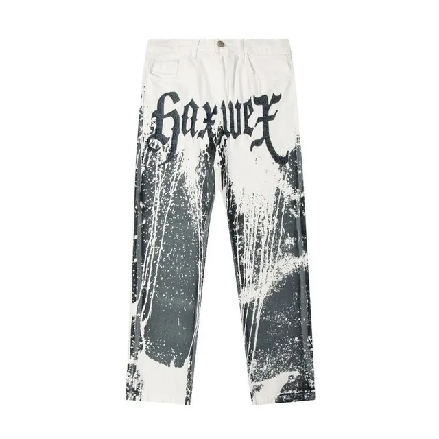 Hellstar Printed Jeans Gothic Logo Splatter