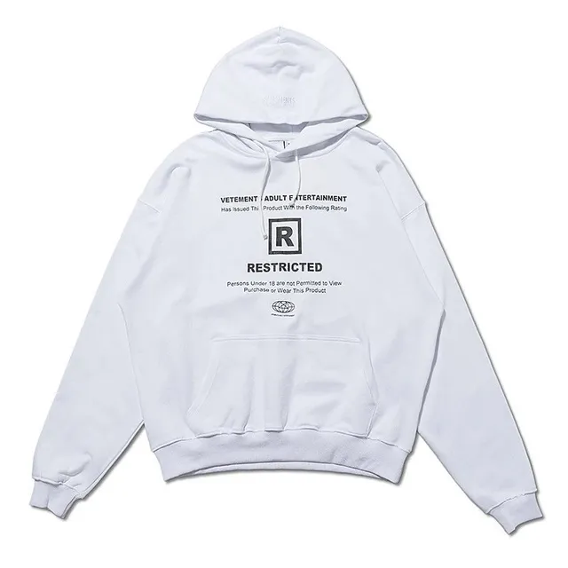 Vetements Hooded Sweatshirt Restricted Rating Print