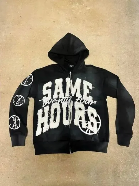 Same 24 Hours Zip-Up Hoodie Same Twenty Four Graphic