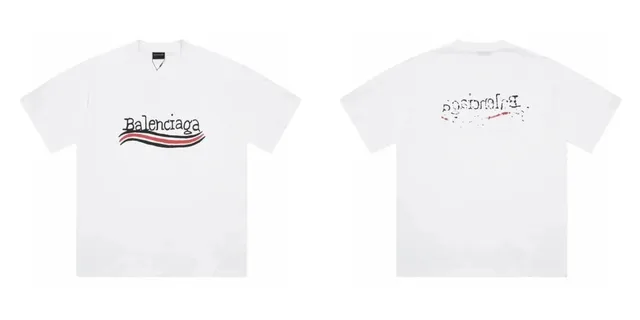 Balenciaga Logo T-Shirt Wavy Stripe