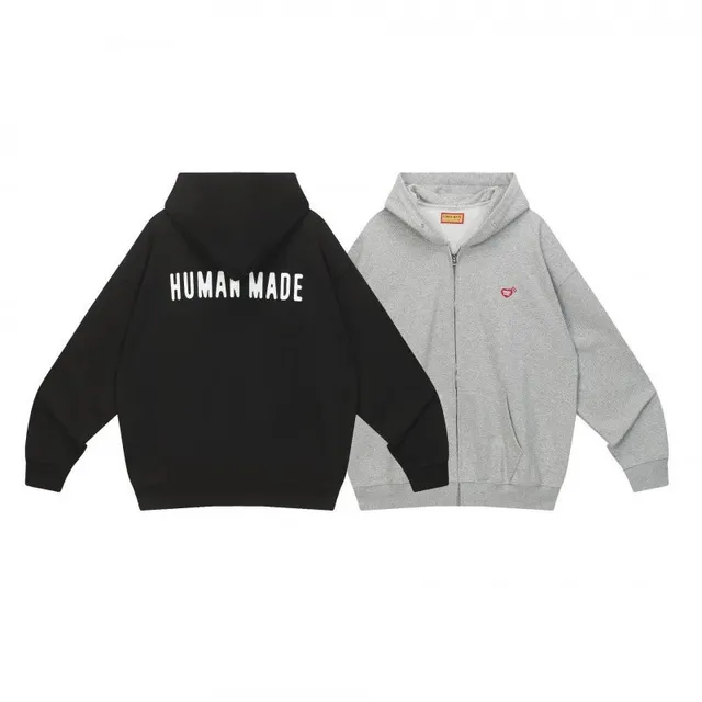 Human Made Zip-Up Hoodie Logo Back / Heart Chest